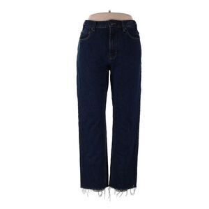Kirkland signature men’s denim dark blue jeans sz 34 x 32 frayed hem